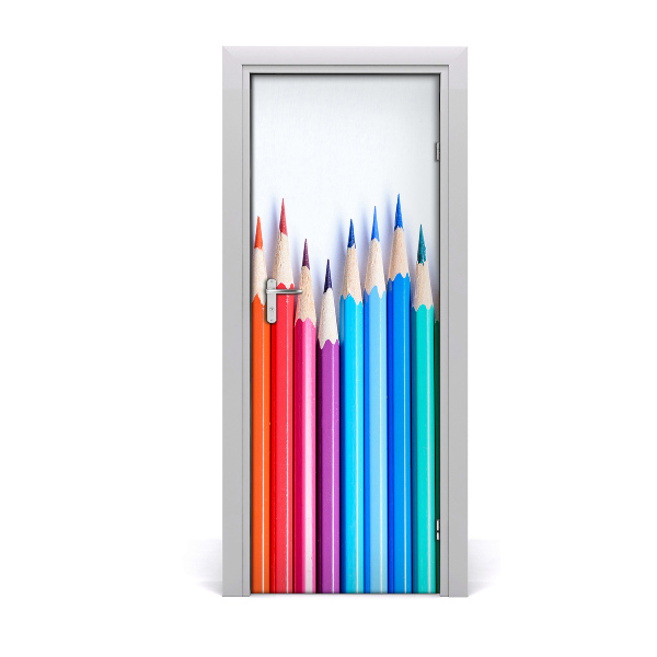 Självhäftande dörrklistermärke Färgglada pennor