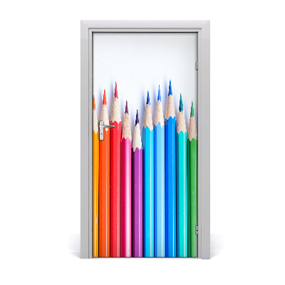 Självhäftande dörrklistermärke Färgglada pennor