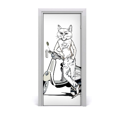 Fototapet på dörr Kattman