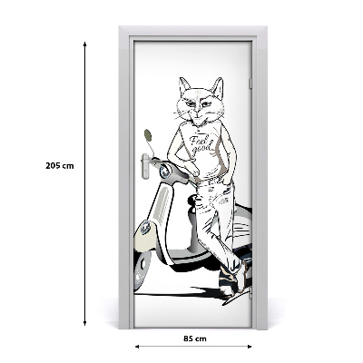 Fototapet på dörr Kattman
