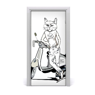 Fototapet på dörr Kattman