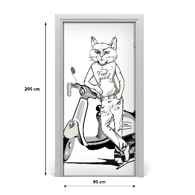 Fototapet på dörr Kattman