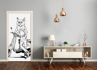Fototapet på dörr Kattman