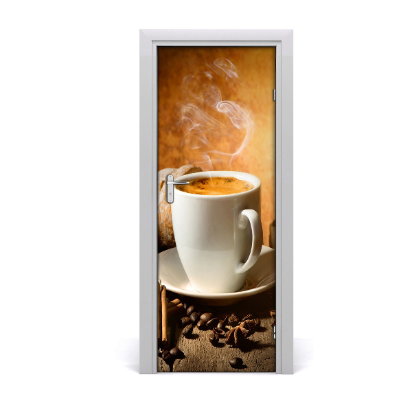 Fototapet dörr kopp kaffe