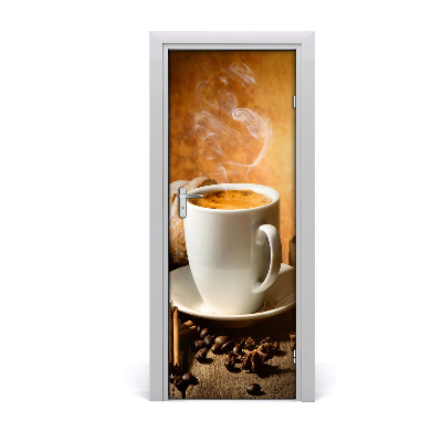 Fototapet dörr kopp kaffe