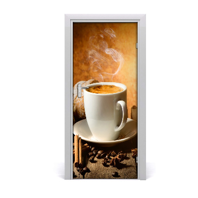 Fototapet dörr kopp kaffe