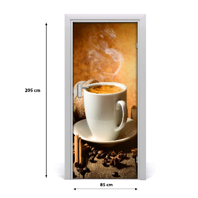 Fototapet dörr kopp kaffe