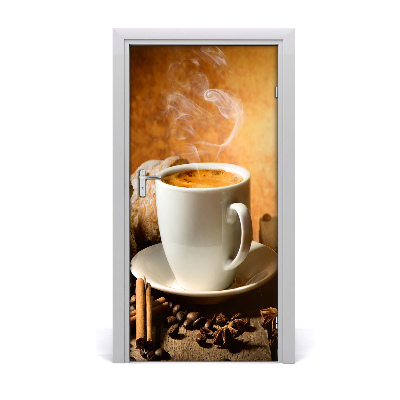 Fototapet dörr kopp kaffe