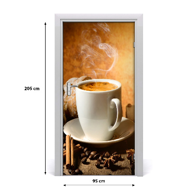 Fototapet dörr kopp kaffe