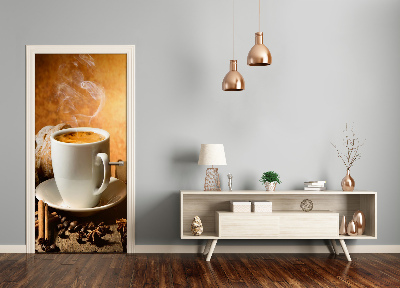 Fototapet dörr kopp kaffe