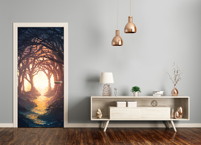Dörrklistermärke mörk skog
