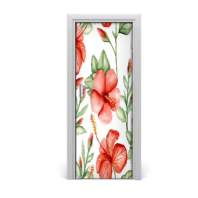 Fototapet dörr Tropiska blommor