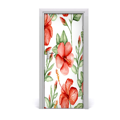 Fototapet dörr Tropiska blommor