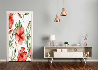 Fototapet dörr Tropiska blommor