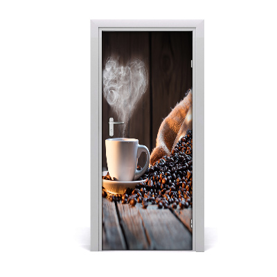Självhäftande dörrklistermärke kopp kaffe