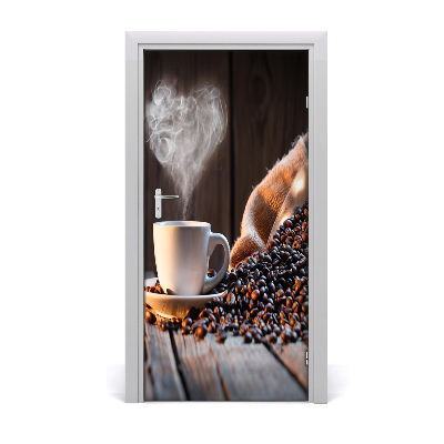Självhäftande dörrklistermärke kopp kaffe