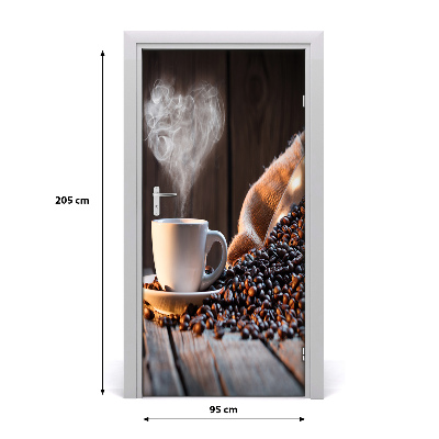 Självhäftande dörrklistermärke kopp kaffe