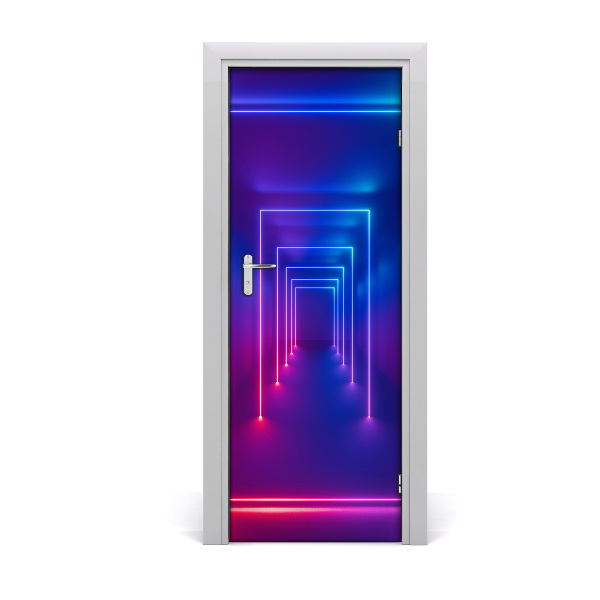Självhäftande dörrklistermärke Blå neonljus