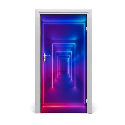 Självhäftande dörrklistermärke Blå neonljus