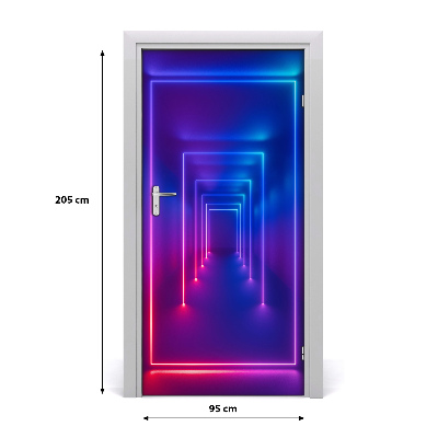 Självhäftande dörrklistermärke Blå neonljus