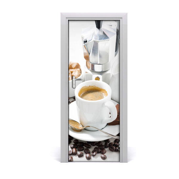 Självhäftande dörrklistermärke kopp kaffe