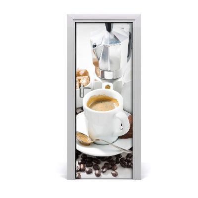 Självhäftande dörrklistermärke kopp kaffe