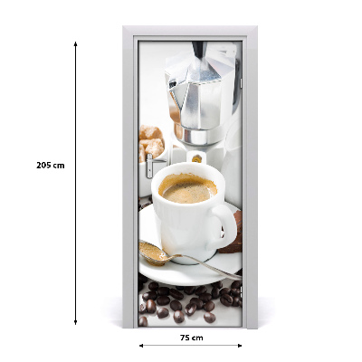 Självhäftande dörrklistermärke kopp kaffe