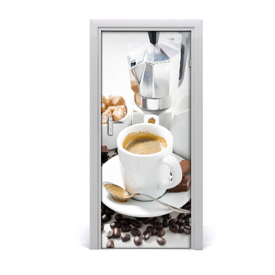 Självhäftande dörrklistermärke kopp kaffe