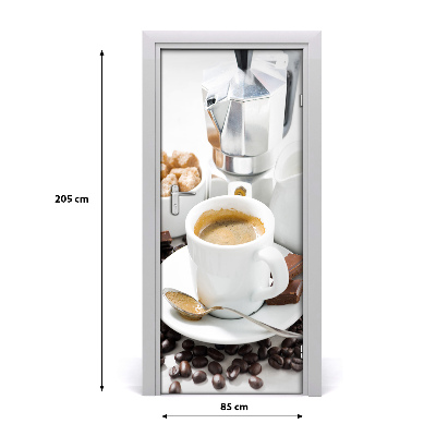 Självhäftande dörrklistermärke kopp kaffe