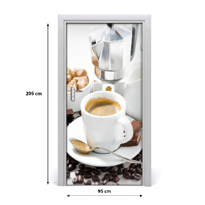Självhäftande dörrklistermärke kopp kaffe