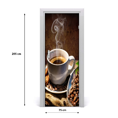 Fototapet dörr kopp kaffe