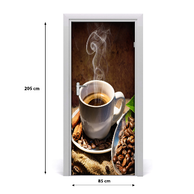 Fototapet dörr kopp kaffe