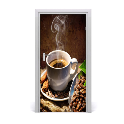 Fototapet dörr kopp kaffe