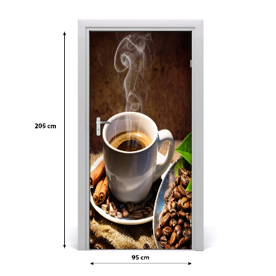 Fototapet dörr kopp kaffe