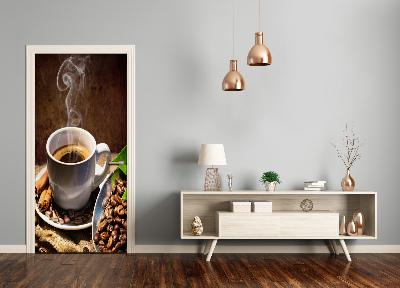 Fototapet dörr kopp kaffe