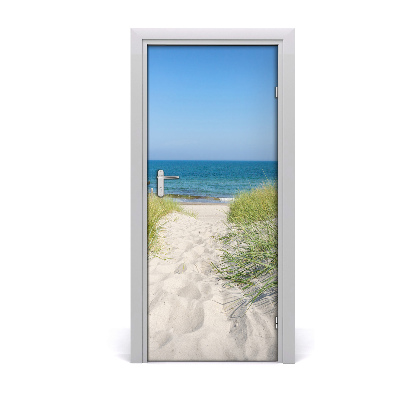 Självhäftande dörrklistermärke Sanddyner vid havet