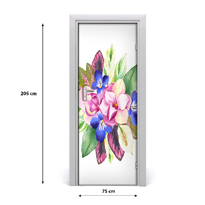 Självhäftande dörrklistermärke Blombukett