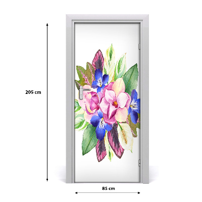 Självhäftande dörrklistermärke Blombukett