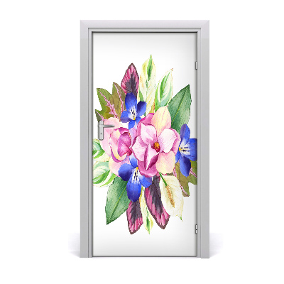 Självhäftande dörrklistermärke Blombukett