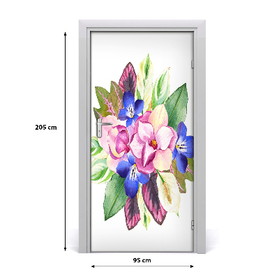 Självhäftande dörrklistermärke Blombukett