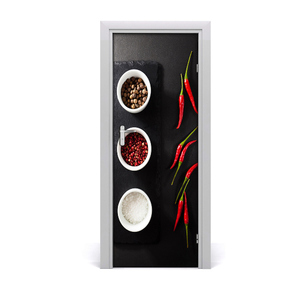 Dörrklistermärke Kryddor och paprika