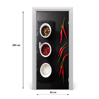 Dörrklistermärke Kryddor och paprika