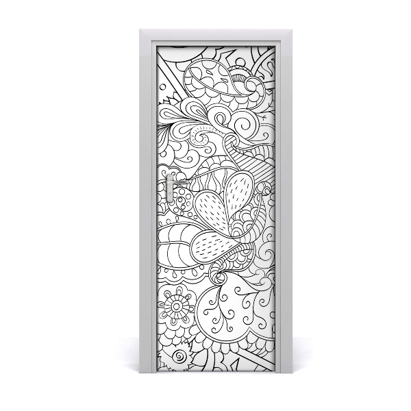 Självhäftande dörrklistermärke Zentangle bakgrund