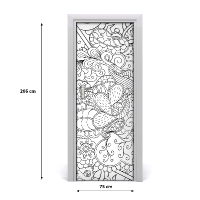 Självhäftande dörrklistermärke Zentangle bakgrund