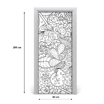 Självhäftande dörrklistermärke Zentangle bakgrund