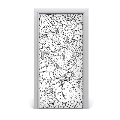 Självhäftande dörrklistermärke Zentangle bakgrund