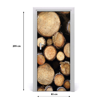 Självhäftande dörrklistermärke Trästockar