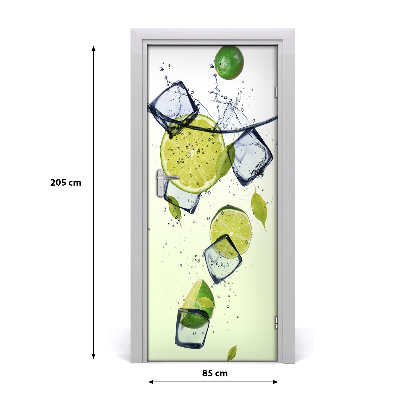 Självhäftande dörrklistermärke Lime och is