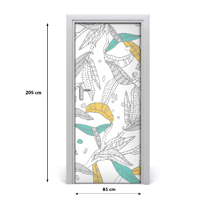 Självhäftande dörrklistermärke Färgglada löv