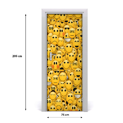 Självhäftande dörrklistermärke Emoticons